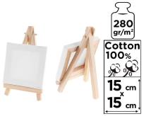 Opakowanie Podobrazie mini 15x15cm 280G/m2 + sztaluga