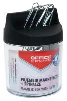 Opakowanie Pojemnik magnetyczny na spinacze Office Products,okrągły, ze spinaczami 26mmx100szt. transparentny 18184421-99