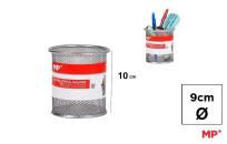 Opakowanie Pojemnik na długopisy siatkowy okrągły srebrny