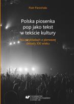 Okładka książki Polska piosenka pop jako tekst w tekście kultury
