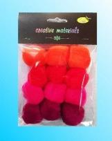 Opakowanie Pompony akrylowe czerwono-różowe 40mm 12szt