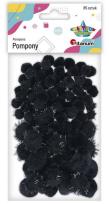Opakowanie Pompony akrylowe i brokatowe 85szt czarne