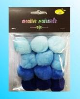 Opakowanie Pompony akrylowe niebieskie 40mm 12szt