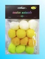 Opakowanie Pompony akrylowe żółte 40mm 12szt