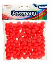 Opakowanie Pompony czerwone 10mm 100szt