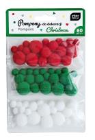 Opakowanie Pompony do dekoracji 60szt Christmas