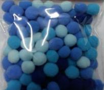 Opakowanie Pompony niebieskie 10mm 100szt