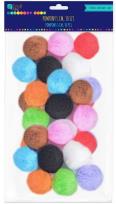 Opakowanie Pompony poliestrowe kolorowe 5cm 30szt