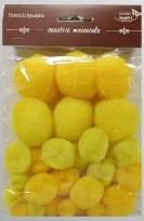 Opakowanie Pompony tonacyjne żółte 15-40mm 30szt