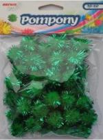 Opakowanie Pompony zielone metaliczne 20mm 40szt