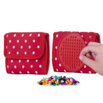 Opakowanie Portfel na rzep Kropki z czerwonym panelem