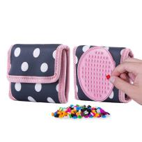 Opakowanie Portfel na rzep Kropki z różowym panelem