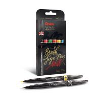 Opakowanie Precyzyjny pędzelek do kaligrafii  SESF30, mix 6 kolorów opakowanych w elegancki kartonik.