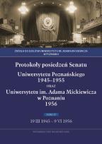Opakowanie Protokoły posiedzeń Senatu Uniwersytetu Poznańskiego 1945-1955 oraz Uniwersytetu im. Adama Mickiewicza