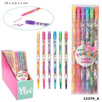 Opakowanie Przekładane kredki z gumką Jednorożec Ylvi 12279A