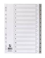 Opakowanie Przekładki A4 PP szare 12 kart