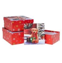Opakowanie Pudełko prezentowe świąteczne 3szt ROZETTE