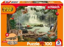 Opakowanie Puzzle 100 Schleich Dzika przyroda + figurka
