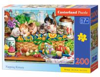 Opakowanie Puzzle 200 Napping Kittens CASTOR