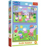 Opakowanie Puzzle 2x24 Peppa na placu zabaw TREFL