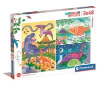 Opakowanie Puzzle 3x48 Super Kolor Dinosauri
