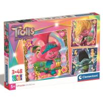 Opakowanie Puzzle 3x48 Super Kolor Trolls 3