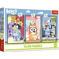 Opakowanie Puzzle 3x50 Rodzina Bluey TREFL