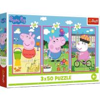 Opakowanie Puzzle 3x50 Siła przyjaźni Peppa Pig TREFL