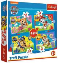 Opakowanie Puzzle 4w1 Biegnące Pieski TREFL