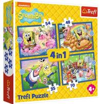Opakowanie Puzzle 4w1 Podwodne życie SpongeBoba TREFL