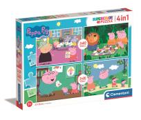 Opakowanie Puzzle 4w1 Super Kolor Peppa Pig