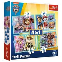Opakowanie Puzzle 4w1 Wesołe pieski Psi Patrol TREFL