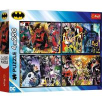 Opakowanie Puzzle 4x250 Batman w akcji TREFL