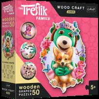 Opakowanie Puzzle 50 drewniane Wood Craft Junior Wesołe Trefliki 20206
