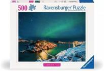 Opakowanie Puzzle 500 Zorza Polarna nad Bergsfjord