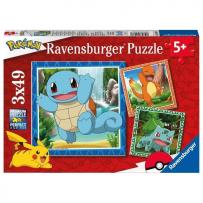 Opakowanie Puzzle dla dzieci 3x49 Pokemony