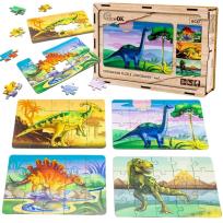 Opakowanie Puzzle drewniane 4w1 dinozaury