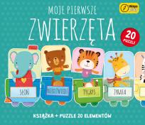 Okładka książki Puzzle + książka Moje pierwsze zwierzęta 20 elementów