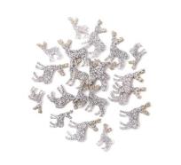 Opakowanie Renifery samoprzylepne z brokatem srebrne 20szt