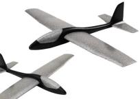 Opakowanie Samolot styropianowy szaro czarny 68cm