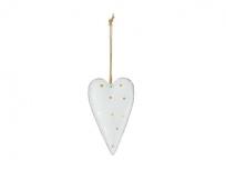 Opakowanie Serce zawieszka metalowa biała 6,5cm