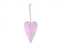 Opakowanie Serce zawieszka metalowa fioletowa 6,5cm