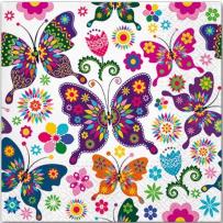 Opakowanie Serwertki Kolorowe motyle 33x33cm 20szt