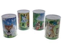 Opakowanie Skarbonka metalowa 14,5x10cm psy i koty MIX