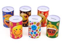 Opakowanie Skarbonka metalowa buźki 13x8cm MIX