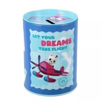 Opakowanie Skarbonka metalowa okrągła Koci Domek Gabby