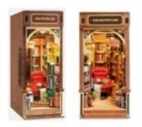 Opakowanie Składany Drewniany Model LED - Księgarnia