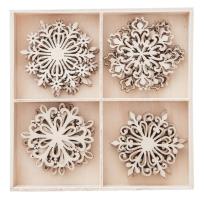 Opakowanie Śnieżynki z drewna 20szt