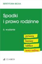 Okładka książki Spadki i prawo rodzinne. Pytania. Kazusy. Tablice. Testy online