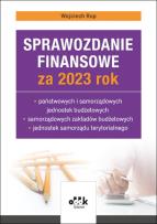 Okładka książki Sprawozdanie finansowe za 2023 rok państwowych i samorządowych jednostek budżetowych, samorządowych